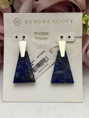 NWT Kendra Scott Collins Drop Earrings In silver blue lapis